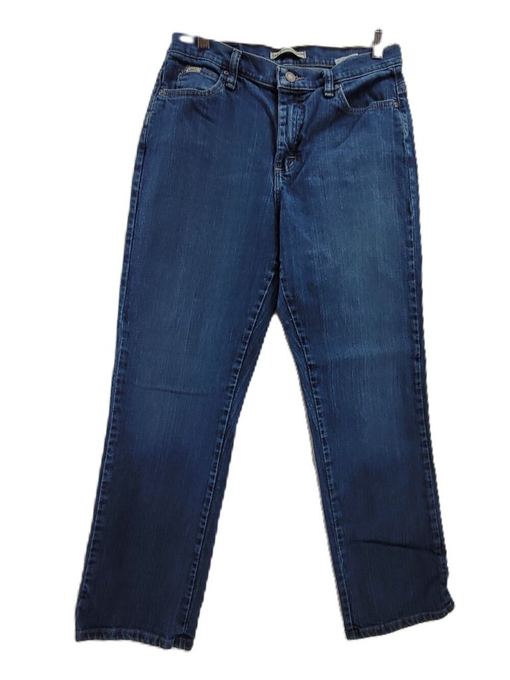 Lee Jeans Women's 8 Blue Relaxed Straight Leg at the Waist Stretch Denim Vintage